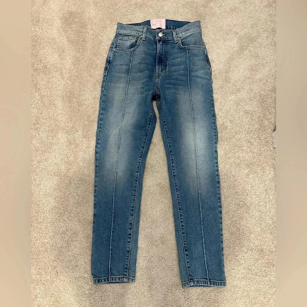 REVICE Venus Crop Jeans Size 28 High Rise Star Butt Skinny Seamed VV114